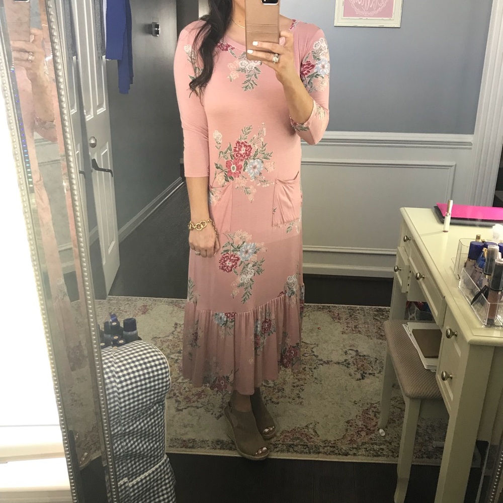 Blush Floral Pocket Maxi